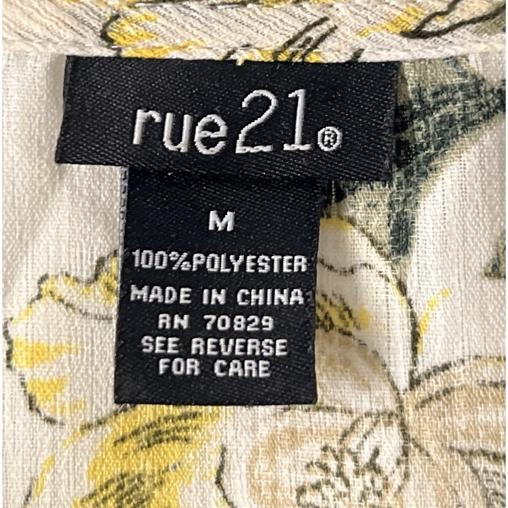 Rue 21 Women's Yellow White Long Sleeve Crop Top Size M - Picture 5 of 7